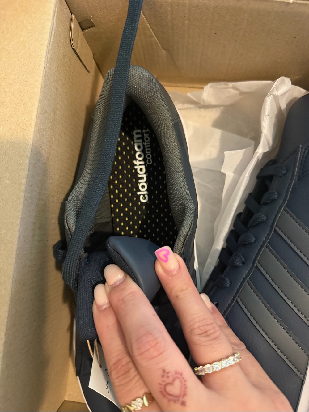 adidas Men’s Grand Court 2.0 Sneakers — Navy/Gray/White - Picture 3 of 6